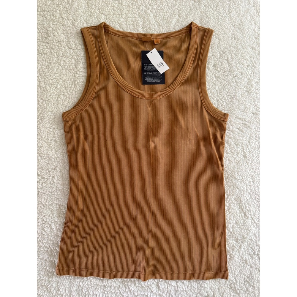 Gap Ribbed Tank Top Womens Large Brown New With Tags